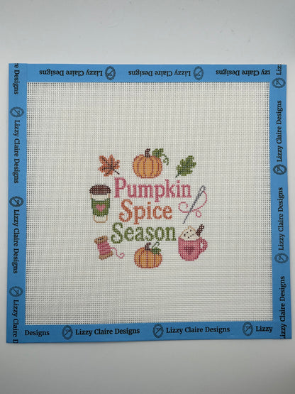 Pumpkin Spice Season - 18 mesh - 8 x 8 - Needlepoint Canvas