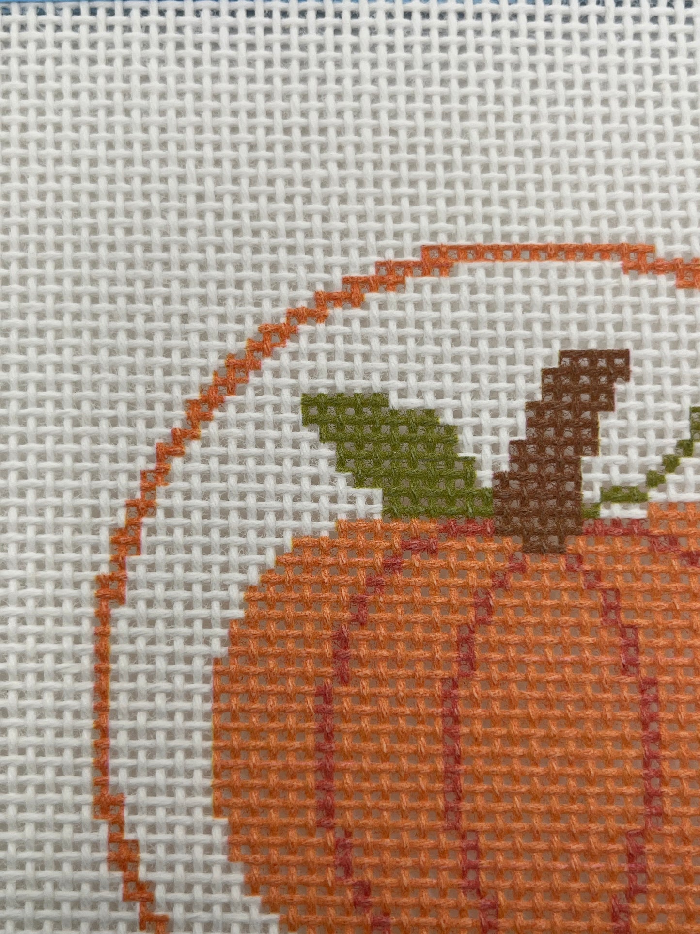 Pumpkin 4 inch Round - 13 mesh - 7 x 7 - Needlepoint Canvas
