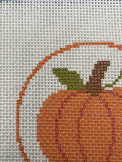 Pumpkin 4 inch Round - 13 mesh - 7 x 7 - Needlepoint Canvas