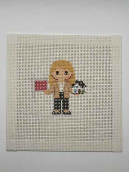 Realtor Lizzy Claire - 13 mesh - 6 x 6 - Needlepoint Canvas