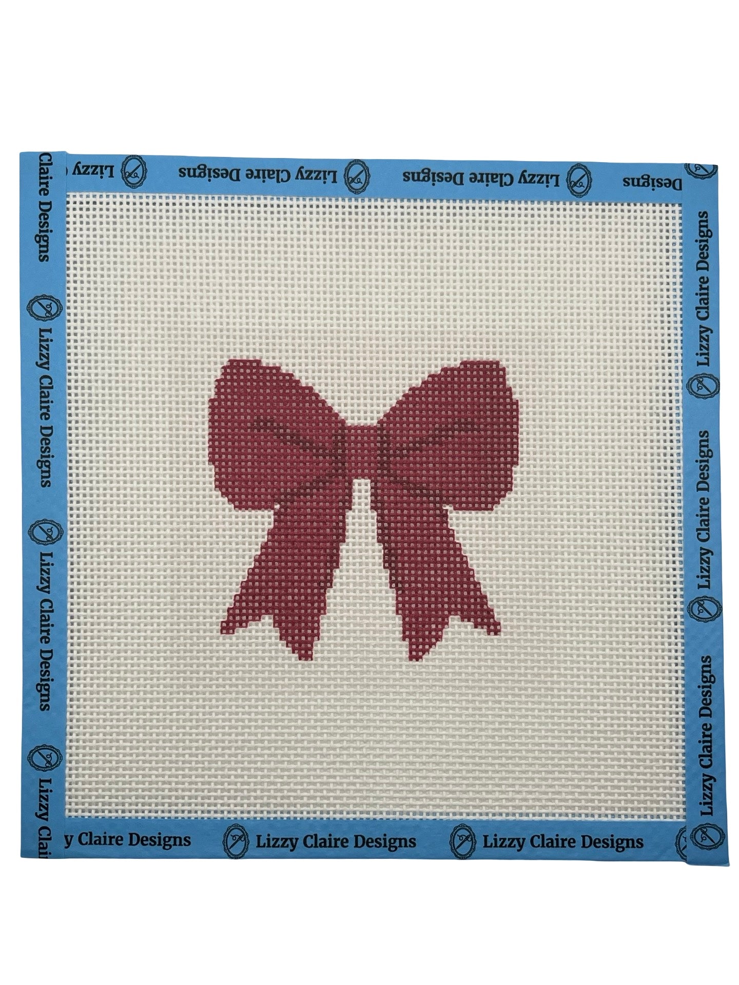 Red Simple Bow - 13 mesh - 8 x 8 -  Needlepoint Canvas