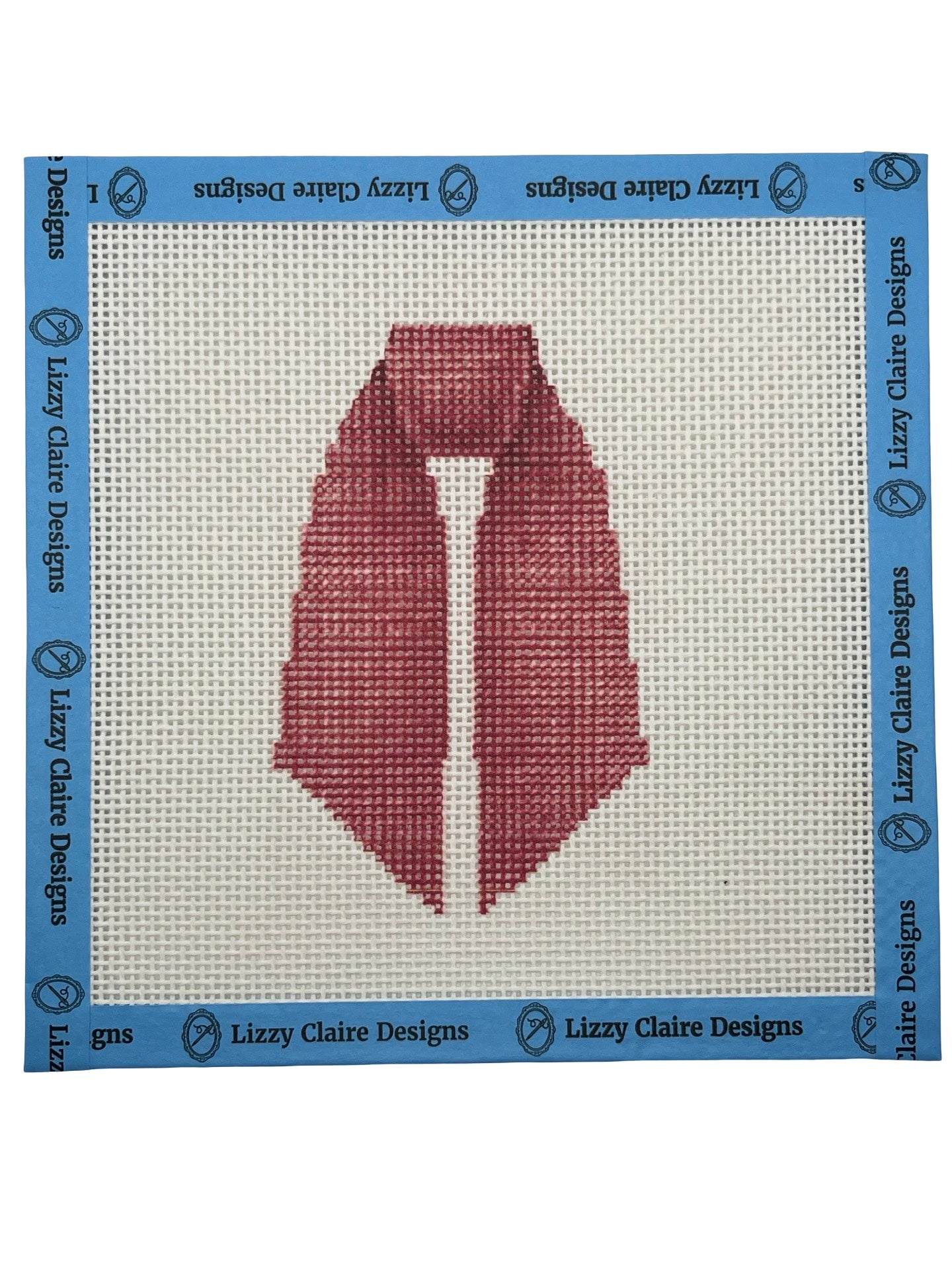Red Wreath Sash - 13 mesh - 7 x 7 - Needlepoint Canvas