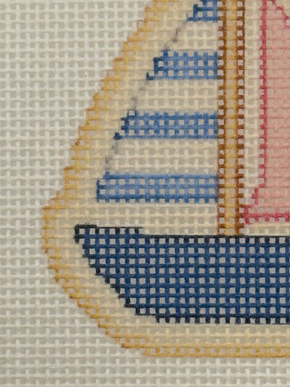 Sailboat - The Royal Icing Collection - 18 mesh - 6 x 6 - Needlepoint Canvas