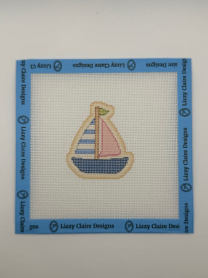 Sailboat - The Royal Icing Collection - 18 mesh - 6 x 6 - Needlepoint Canvas