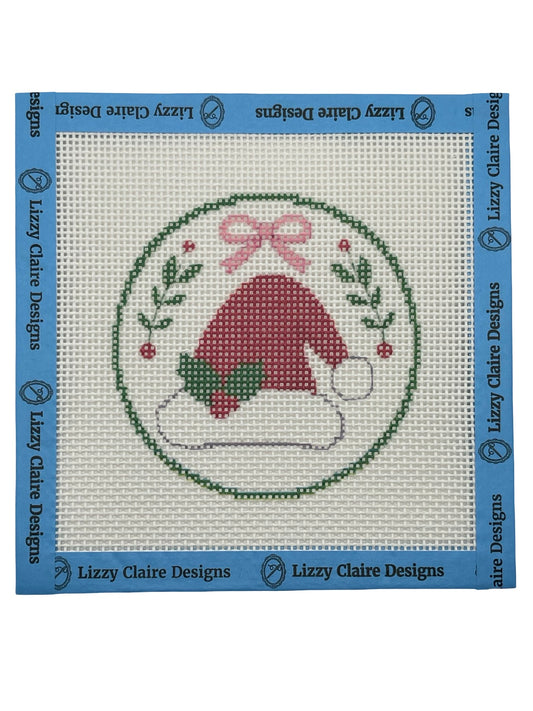 Santa Hat - 13 mesh - 4 inch Round - 6 x 6 - Needlepoint Canvas