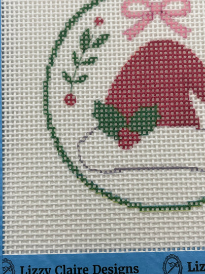 Santa Hat - 13 mesh - 4 inch Round - 6 x 6 - Needlepoint Canvas