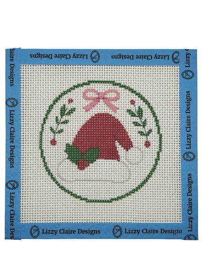 Santa Hat - 13 mesh - 4 inch Round - 6 x 6 - Needlepoint Canvas
