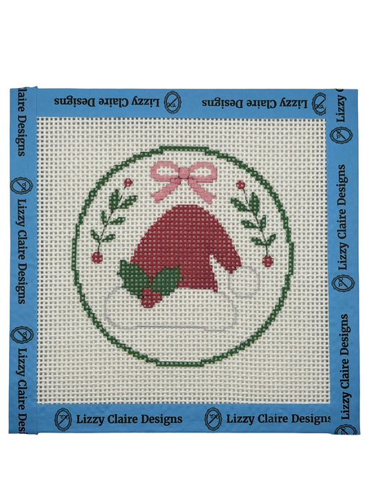 Santa Hat - 13 mesh - 4 inch Round - 6 x 6 - Needlepoint Canvas