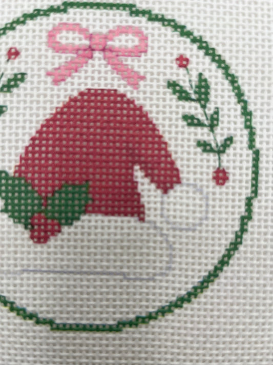 Santa Hat - 13 mesh - 4 inch Round - 6 x 6 - Needlepoint Canvas