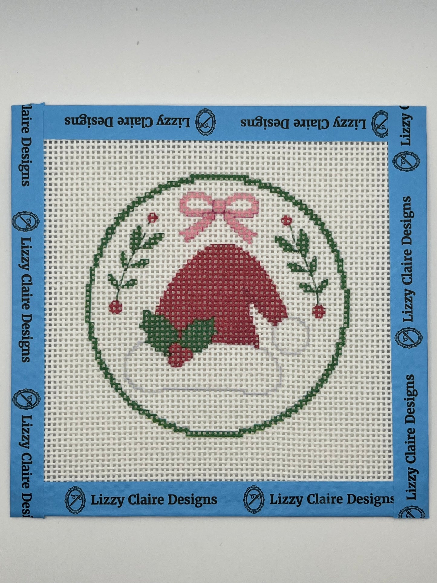 Santa Hat - 13 mesh - 4 inch Round - 6 x 6 - Needlepoint Canvas