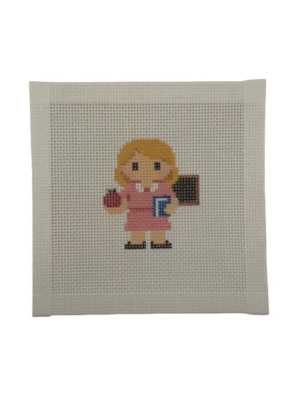 School Teacher Lizzy Claire - 13 mesh - 6 x 6 - Needlepoint Canvas