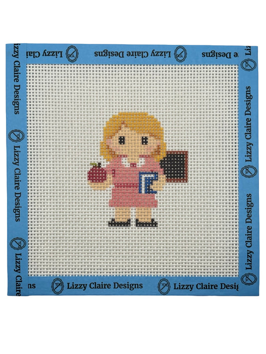 School Teacher Lizzy Claire - 13 mesh - 6 x 6 - Needlepoint Canvas