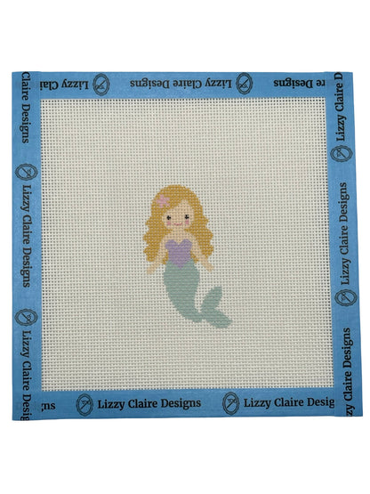 Seafoam Mermaid (Blonde) - 18 mesh - 6 x 6 - Needlepoint Canvas