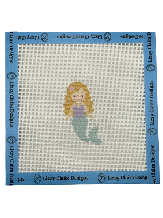 Seafoam Mermaid (Blonde) - 18 mesh - 6 x 6 - Needlepoint Canvas