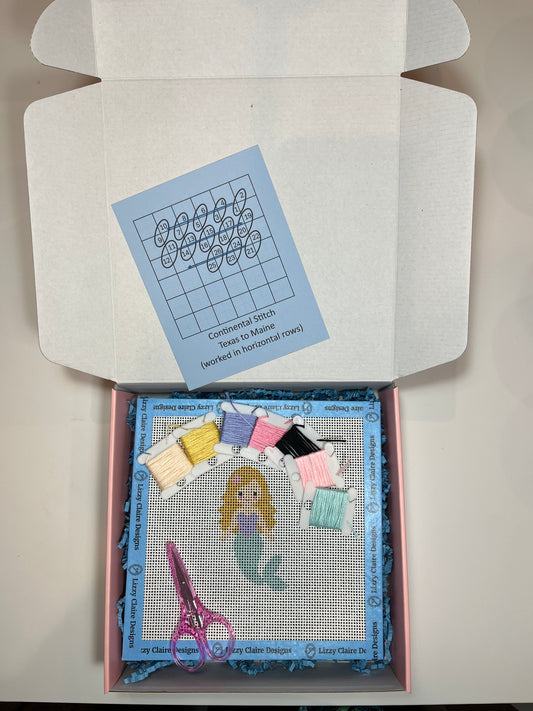 Seafoam Mermaid (Blonde) Needlepoint Kit