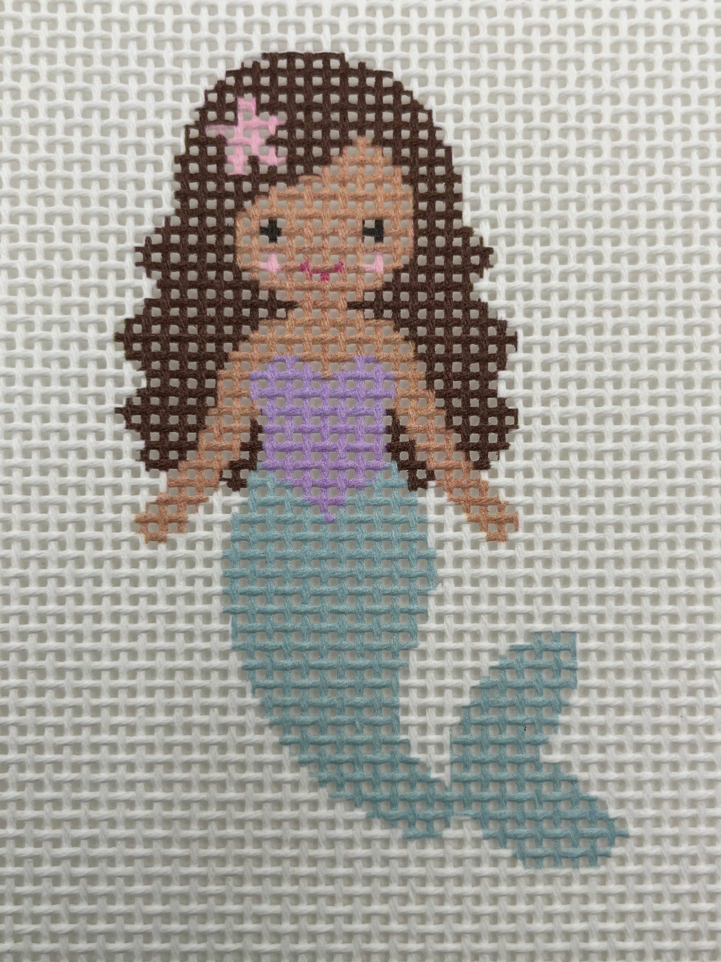 Seafoam Mermaid (Brunettee) Needlepoint Kit