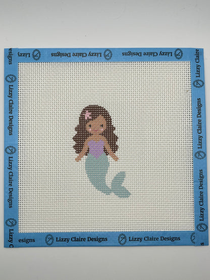 Seafoam Mermaid (Brunettee) Needlepoint Kit