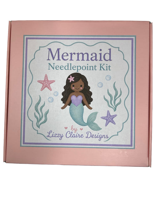 Seafoam Mermaid (Brunettee) Needlepoint Kit
