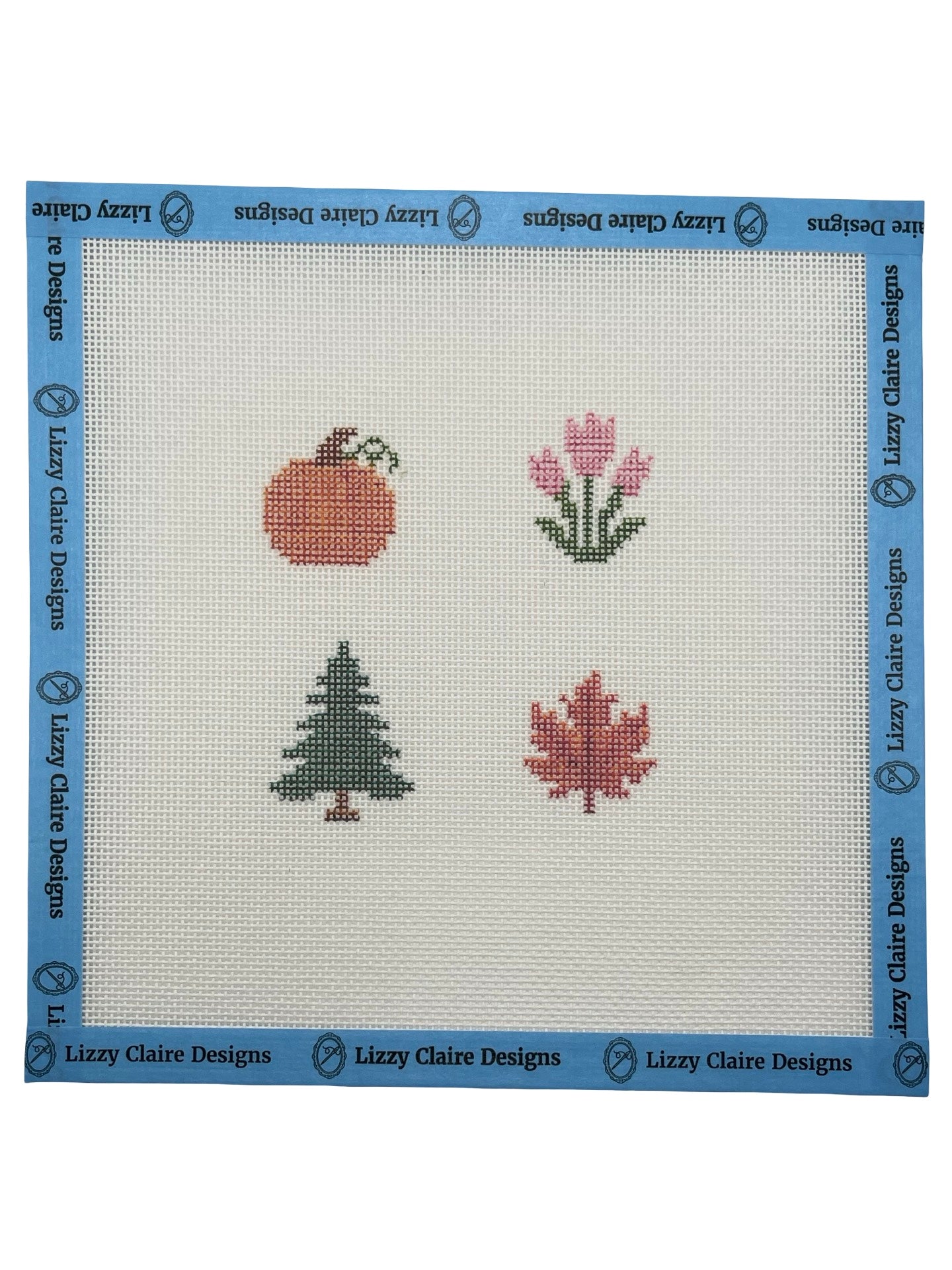 Seasonal Wreath Baubles - 18 mesh - 8 x 8 - Needlepoint Canvas