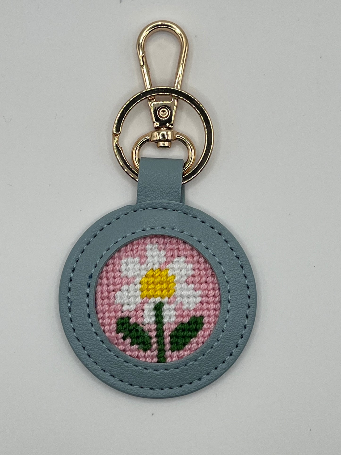 Pu Leather Needlepoint Self Finishing Key Fob