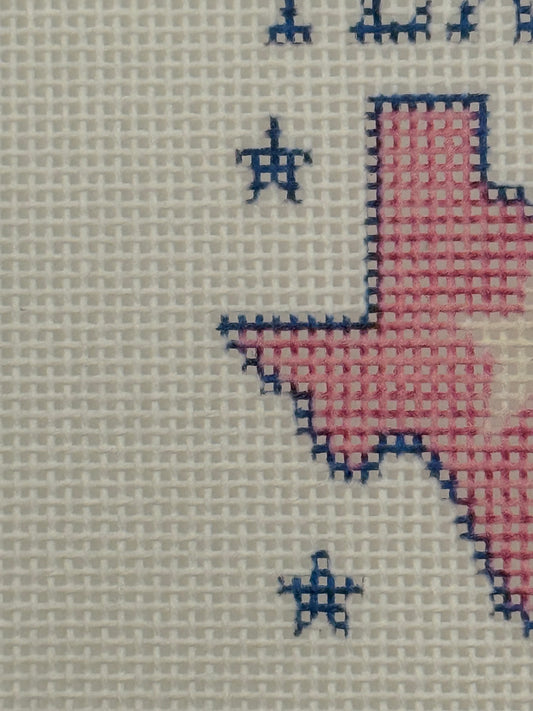 Texas - Luggage Tag Sized - 18 Mesh - 6 x 6 - Needlepoint Canvas