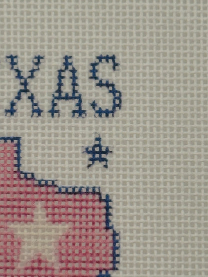 Texas - Luggage Tag Sized - 18 Mesh - 6 x 6 - Needlepoint Canvas