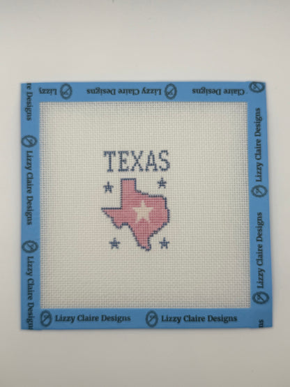 Texas - Luggage Tag Sized - 18 Mesh - 6 x 6 - Needlepoint Canvas