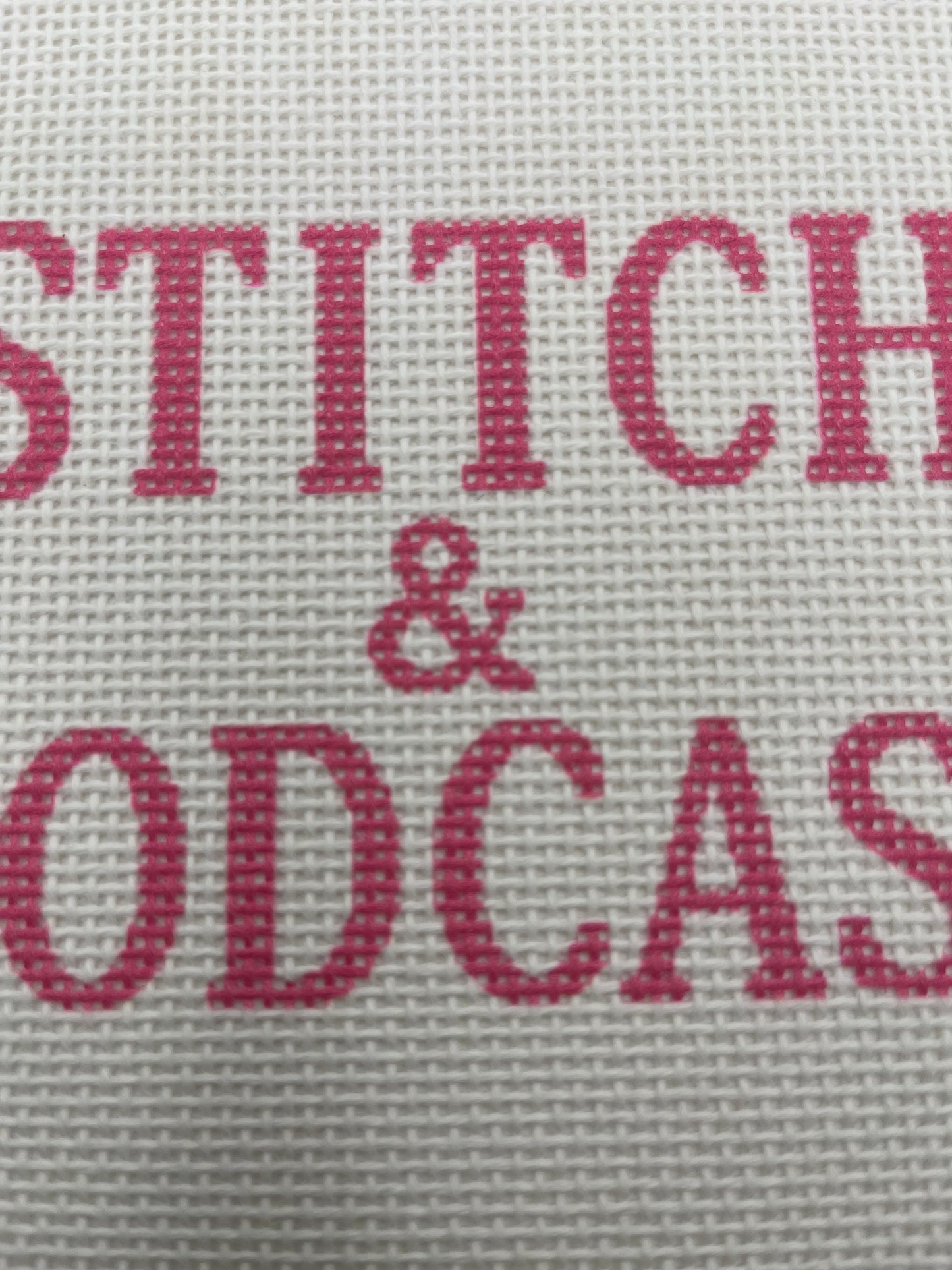 Stitch & Podcast - 13 mesh - 9 x 7- Needlepoint Canvas