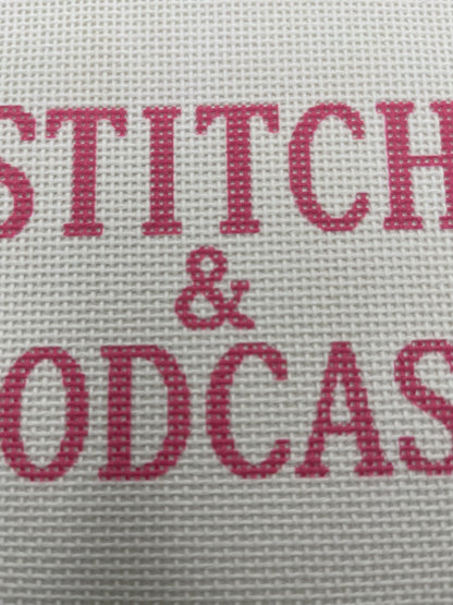 Stitch & Podcast - 13 mesh - 9 x 7- Needlepoint Canvas