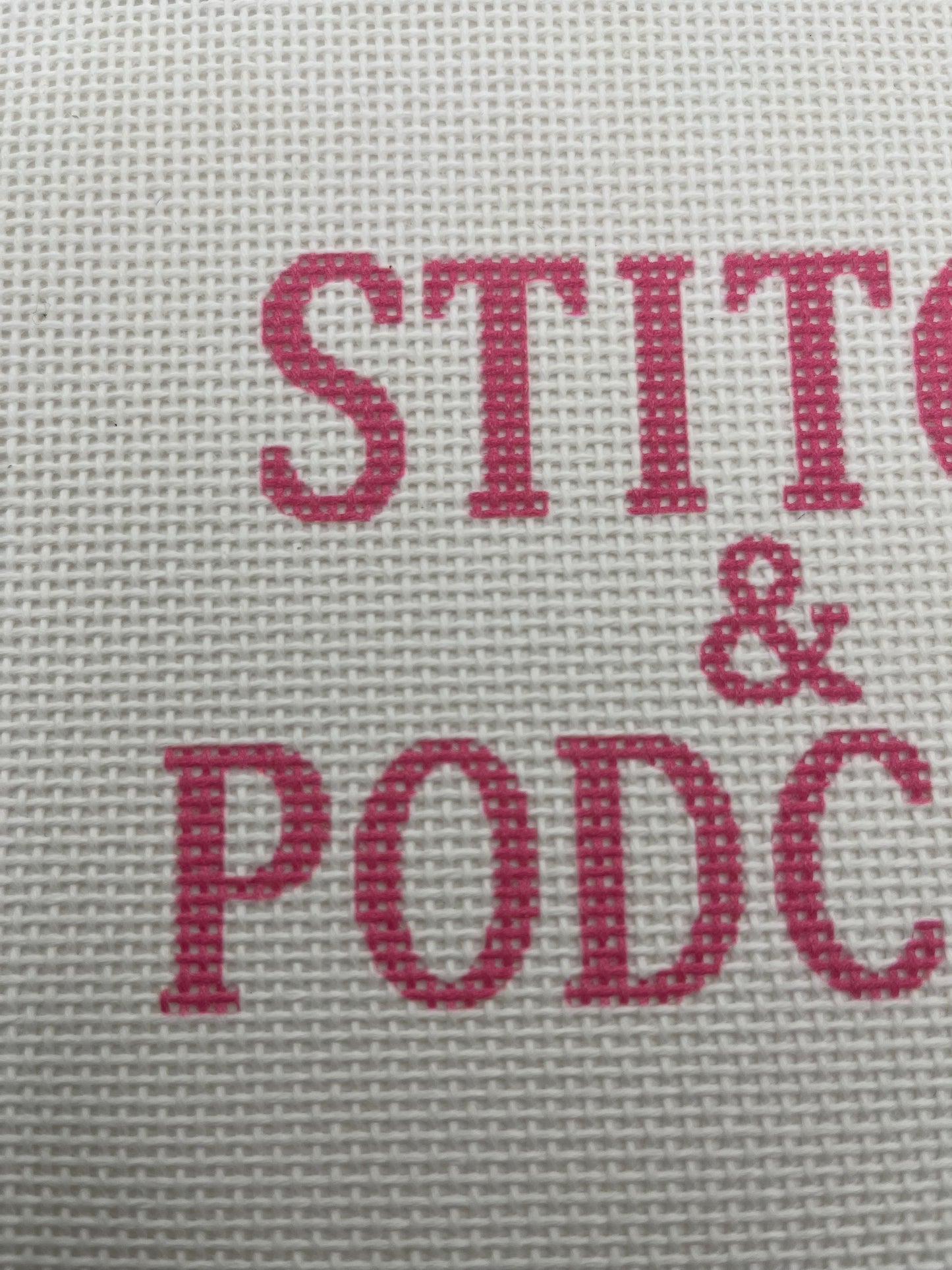 Stitch & Podcast - 13 mesh - 9 x 7- Needlepoint Canvas