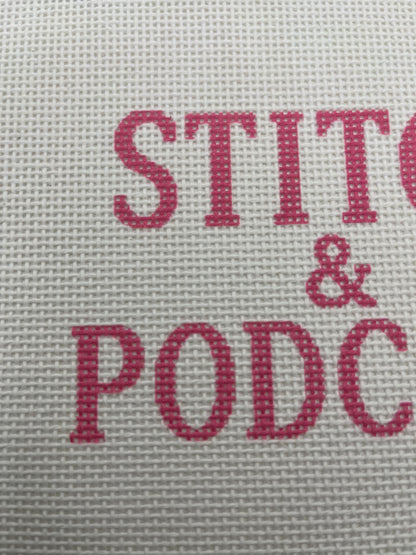 Stitch & Podcast - 13 mesh - 9 x 7- Needlepoint Canvas