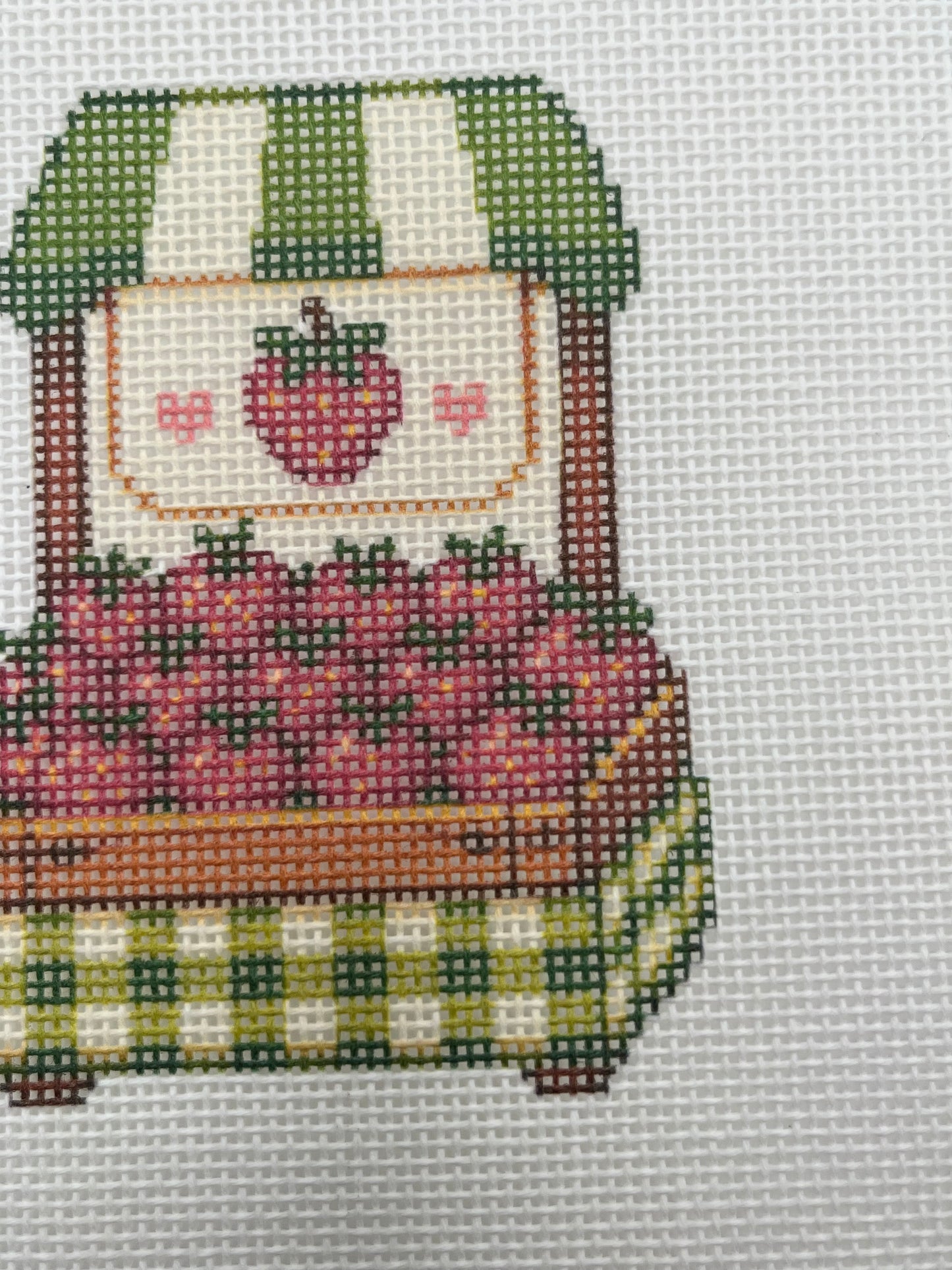 Strawberry Stand - Farmer's Market Collection - 18 mesh - 8 x 8 - Needlepoint Canvas