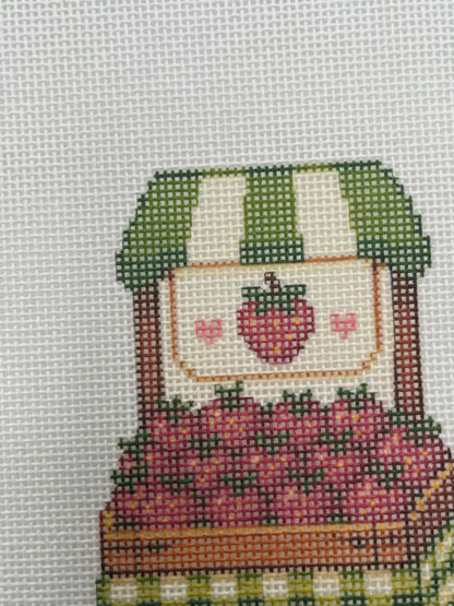 Strawberry Stand - Farmer's Market Collection - 18 mesh - 8 x 8 - Needlepoint Canvas