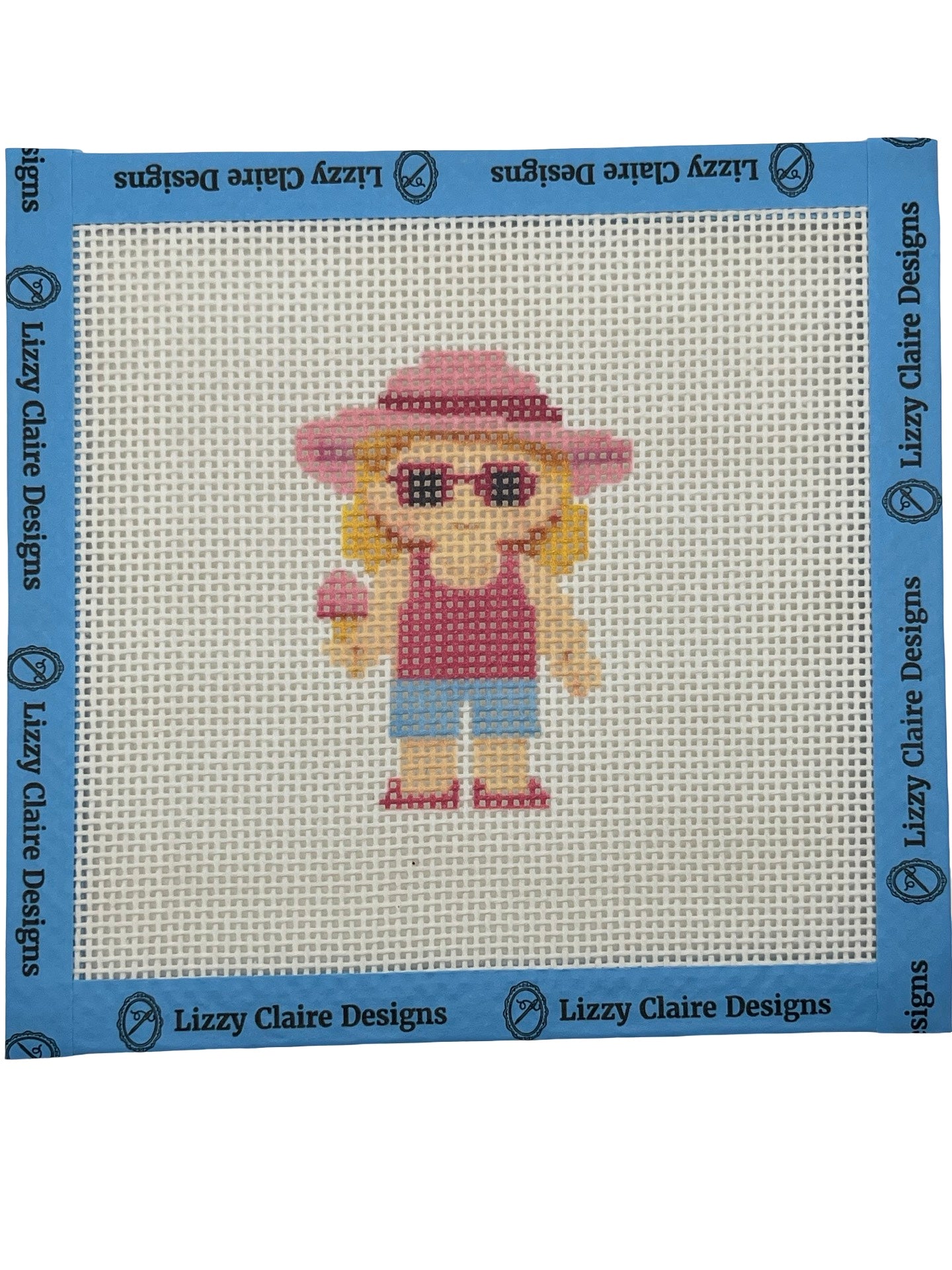 Summer Lizzy Claire - 13 mesh - 6 x 6 - Needlepoint Canvas