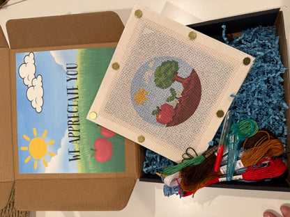 Teacher Appreciation Needlepoint Canvas Kit Box