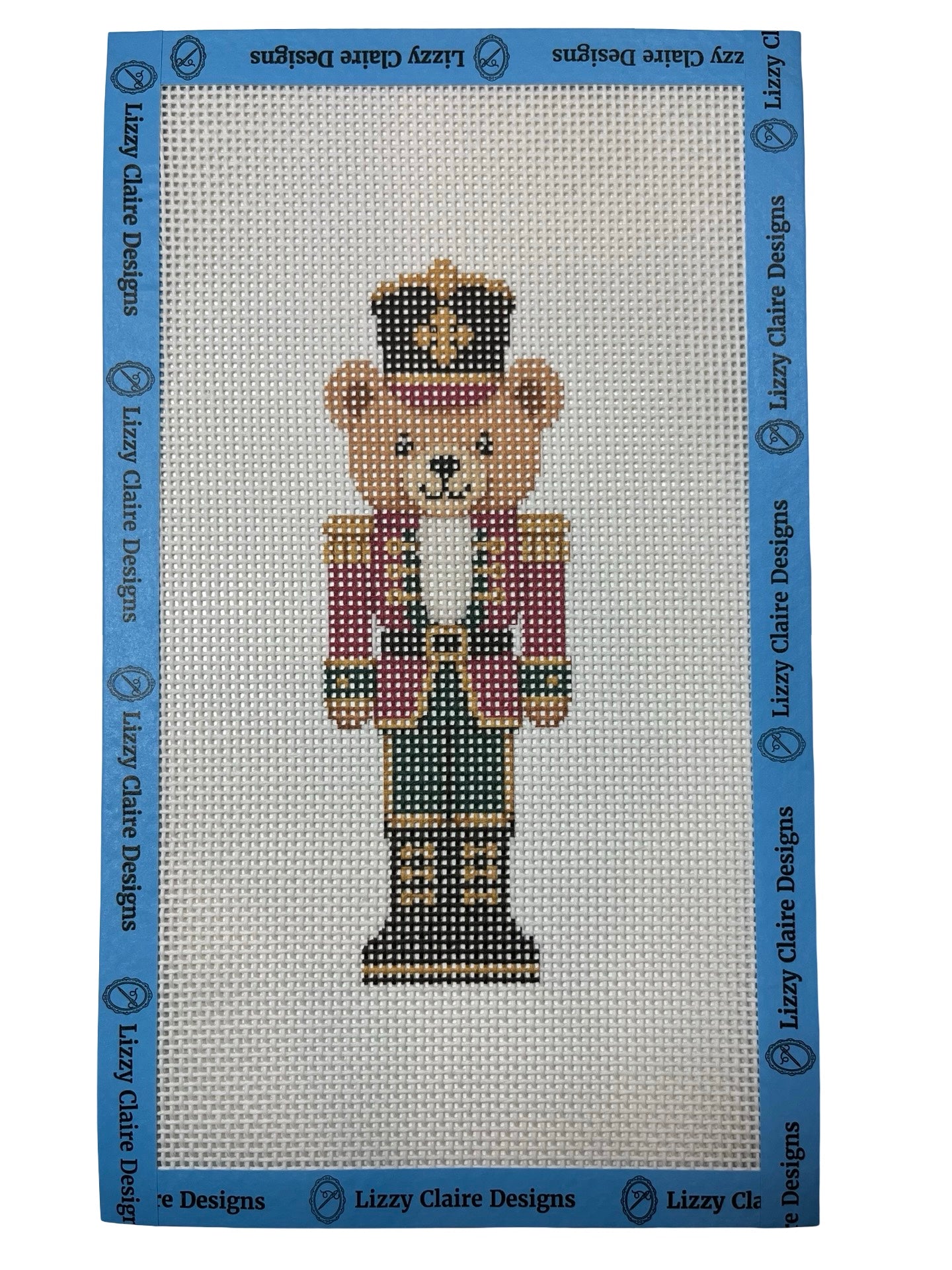 Lizzy Claire's Happy Neighborhood Teddybear Nutcracker - 13 mesh - 6 x 10 - Needlepoint Canvas