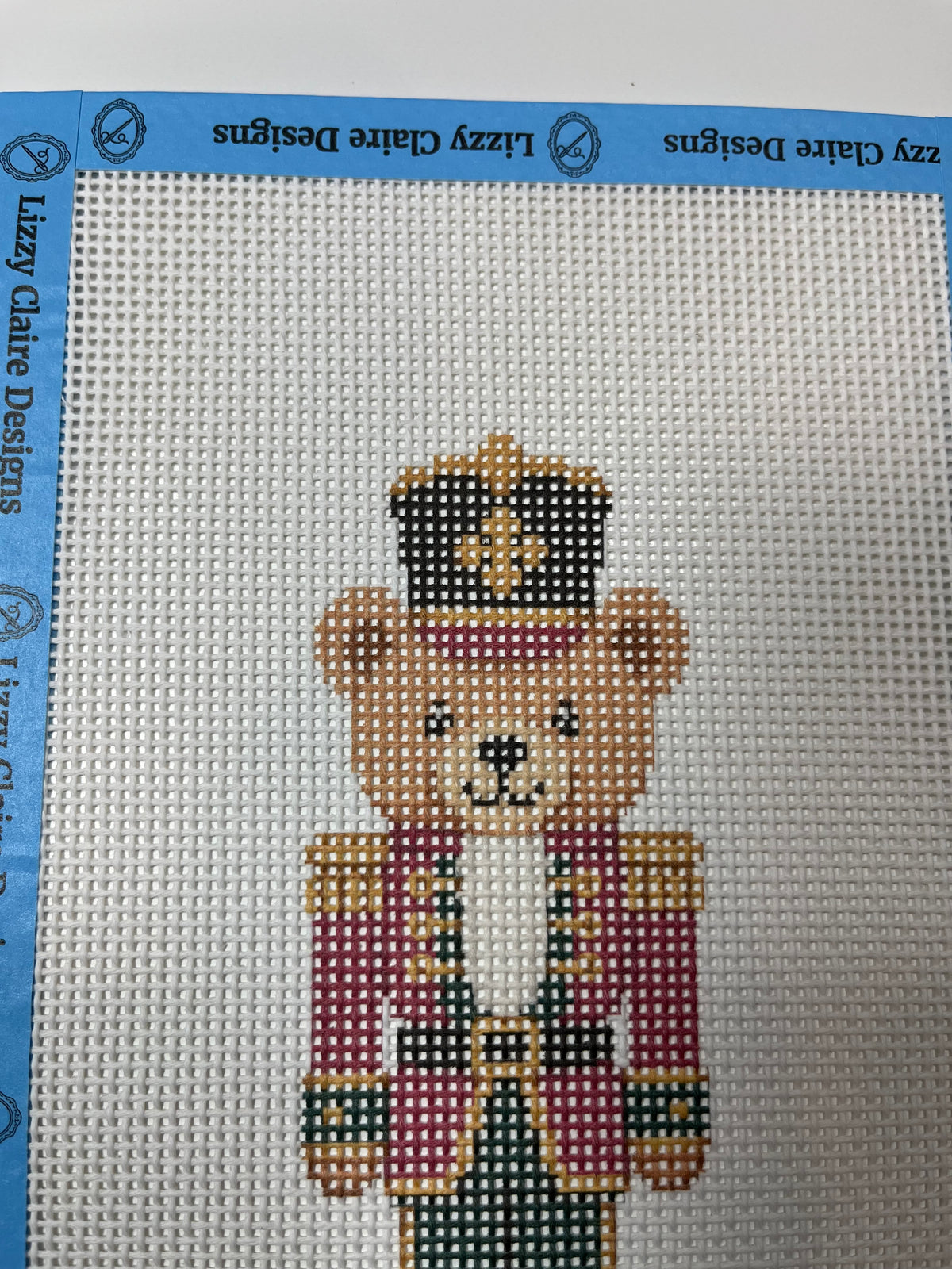 Lizzy Claire's Happy Neighborhood Teddybear Nutcracker - 13 mesh - 6 x 10 - Needlepoint Canvas