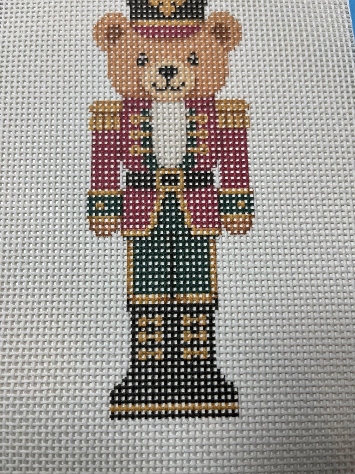 Lizzy Claire's Happy Neighborhood Teddybear Nutcracker - 13 mesh - 6 x 10 - Needlepoint Canvas