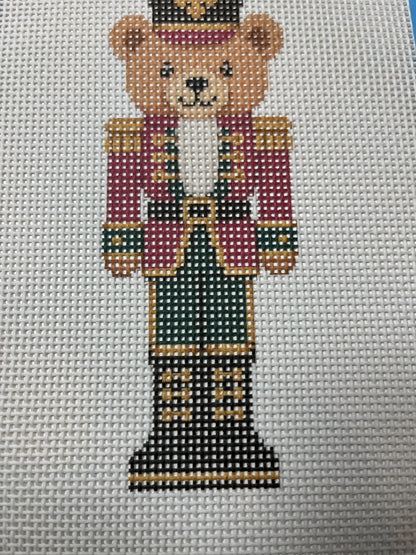 Lizzy Claire's Happy Neighborhood Teddybear Nutcracker - 13 mesh - 6 x 10 - Needlepoint Canvas