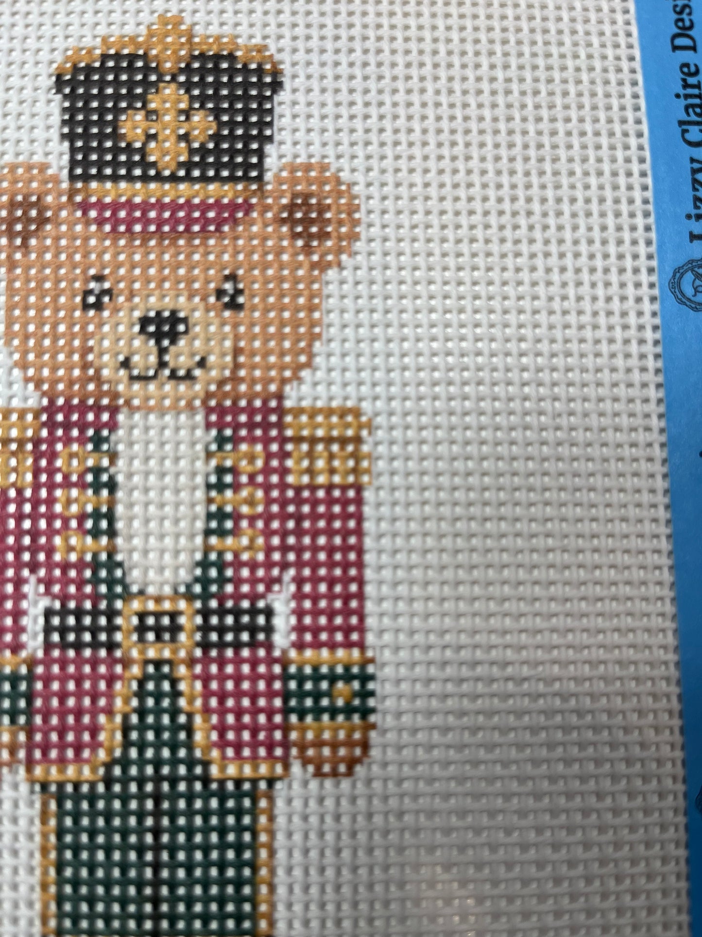 Lizzy Claire's Happy Neighborhood Teddybear Nutcracker - 13 mesh - 6 x 10 - Needlepoint Canvas