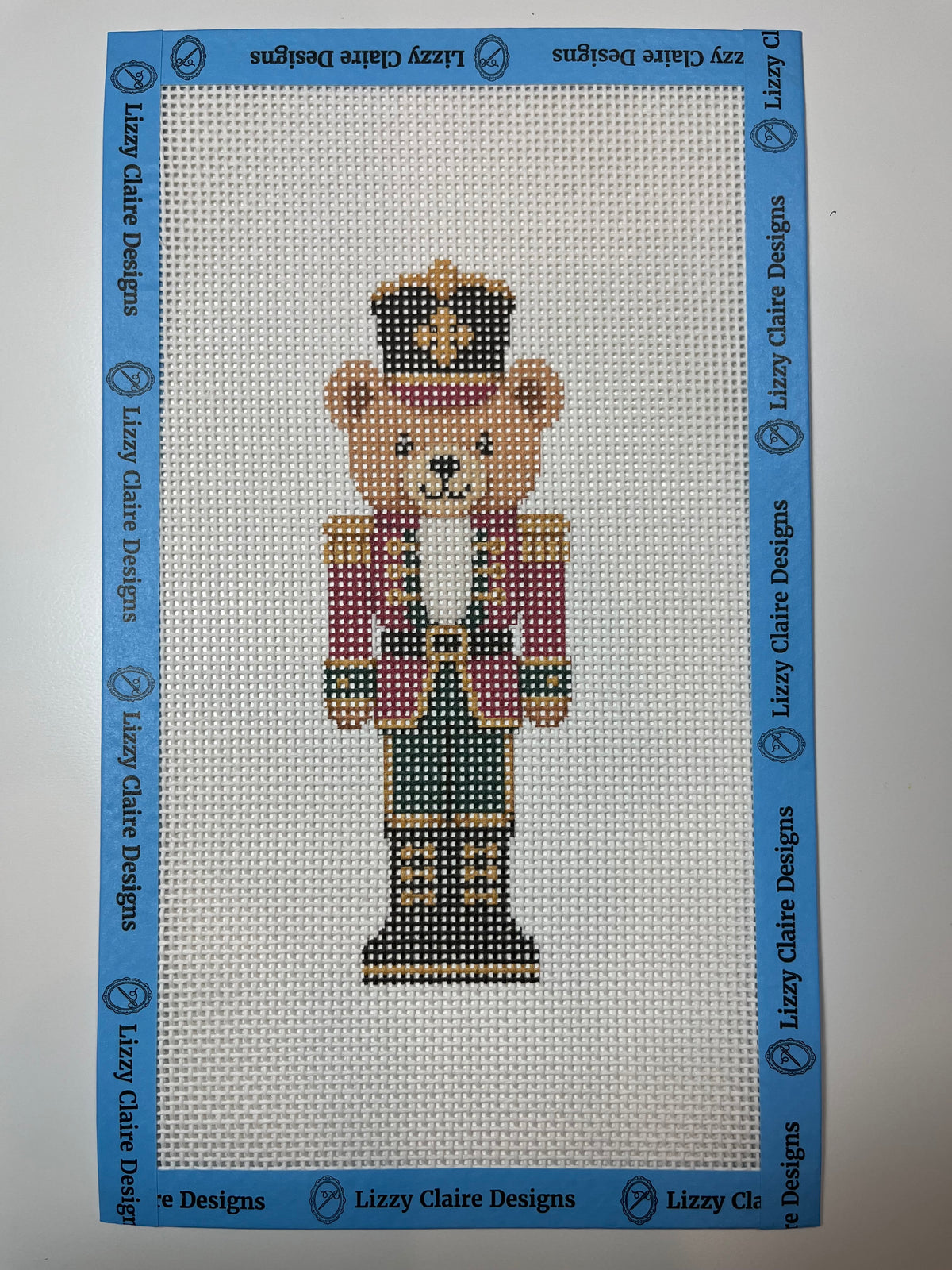 Lizzy Claire's Happy Neighborhood Teddybear Nutcracker - 13 mesh - 6 x 10 - Needlepoint Canvas