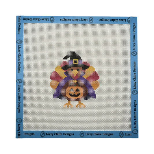 Trick or Treat Turkey - 13 mesh - 8 x 8 - Needlepoint Canvas