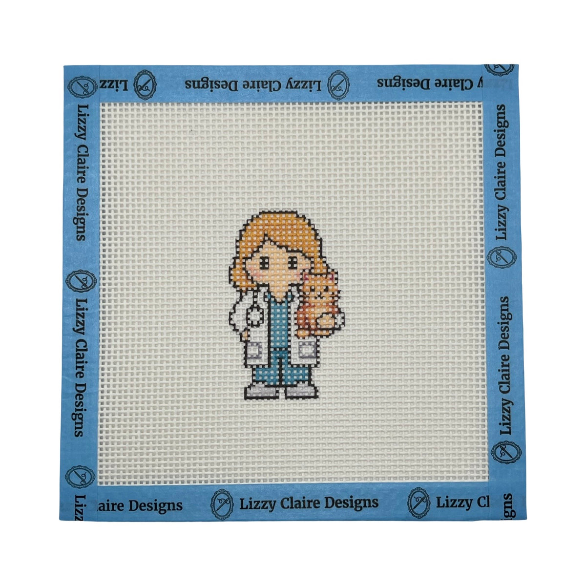 Veterinarian Lizzy Claire - 13 mesh - 6 x 6 - Needlepoint Canvas