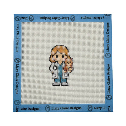 Veterinarian Lizzy Claire - 13 mesh - 6 x 6 - Needlepoint Canvas