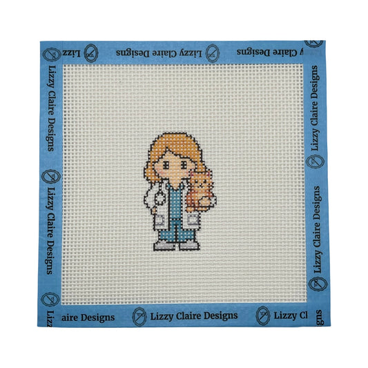 Veterinarian Lizzy Claire - 13 mesh - 6 x 6 - Needlepoint Canvas