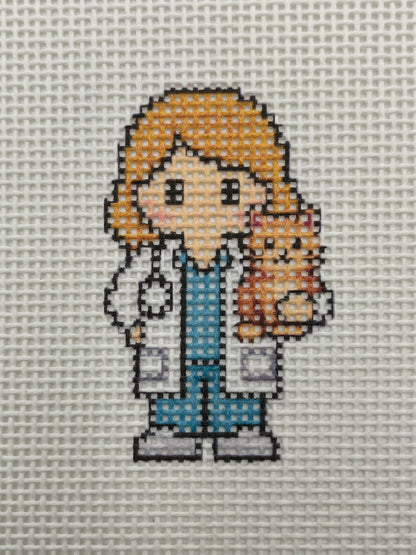 Veterinarian Lizzy Claire - 13 mesh - 6 x 6 - Needlepoint Canvas