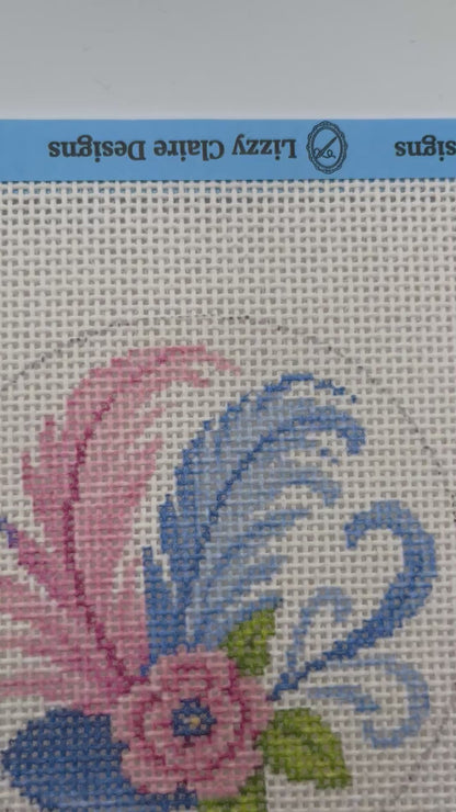 Fascinator - Feather Hat - 13 mesh - 4 inch Round - 7 x 7 - Needlepoint Canvas