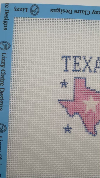 Texas - Luggage Tag Sized - 18 Mesh - 6 x 6 - Needlepoint Canvas