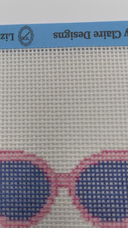 Pink Sunglasses - 13 mesh - 4 inch Round - 6 x 6 - Needlepoint Canvas
