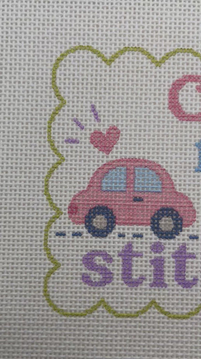Car Rider Line Stitcher - 13 mesh - 10 x 8 - Needlepoint Canvas